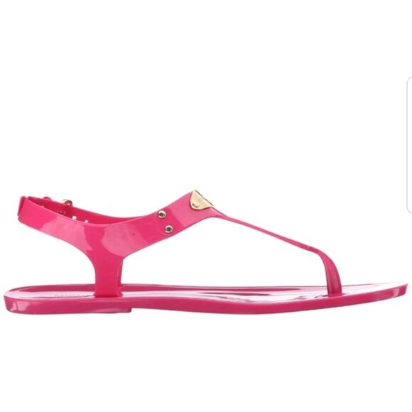 Michael Kors Jelly Gold Plate Thong Sandals I Size 8 - Picture 3 of 7